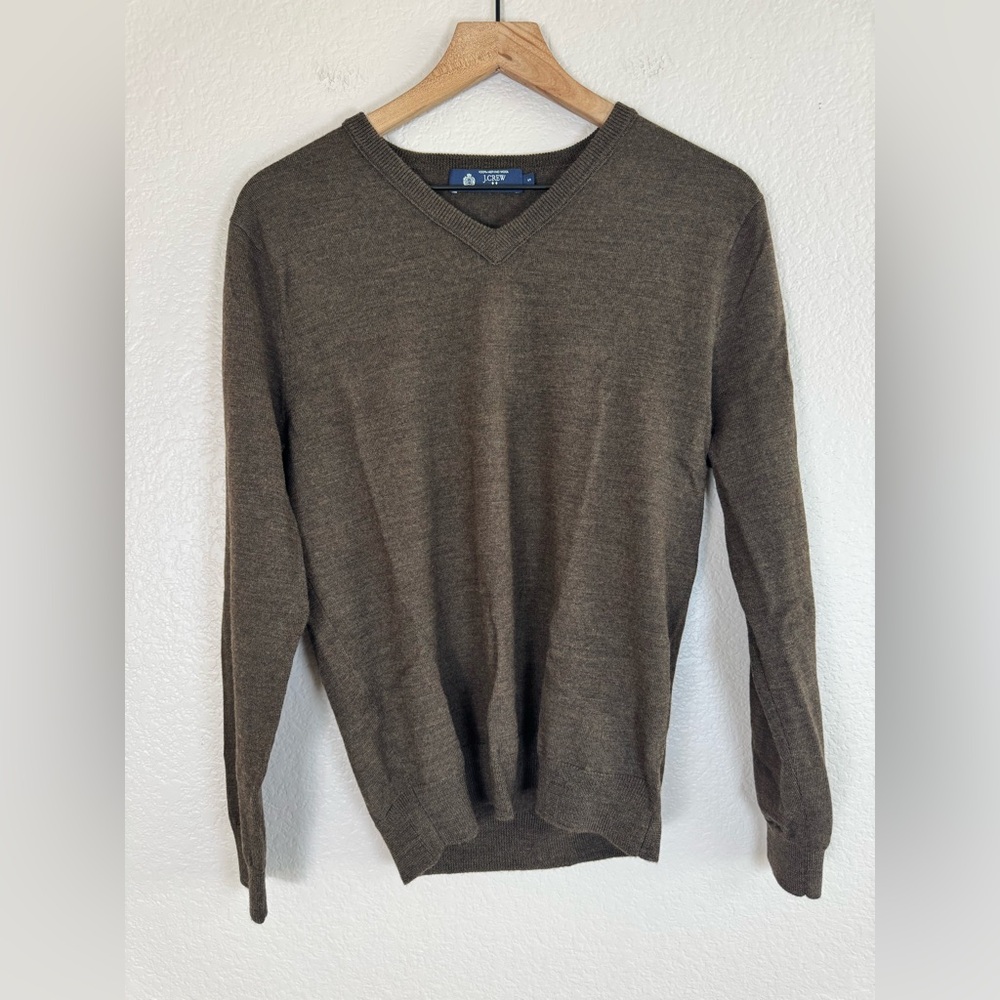J. Crew Vintage Women’s Merino Wool Brown V Neck Sweater size Small $118